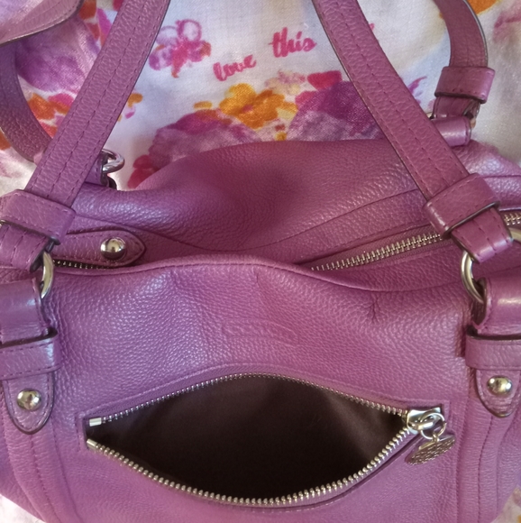 Coach Vintage Alexandra Purple Berry Leather Satchel/Shoulder Bag - Picture 4 of 14